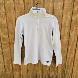 Patagonia Womens Off White Fleece 1/4 Zip Pullover Size Small